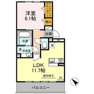 1LDK 間取り図