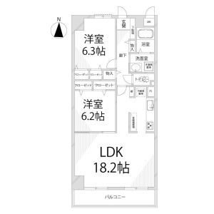2LDK 間取り図
