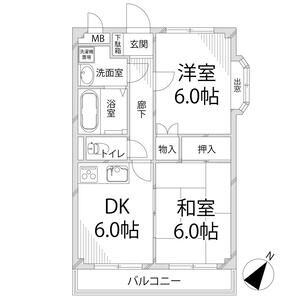 2DK 間取り図