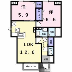 2LDK 間取り図