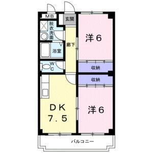 2DK 間取り図
