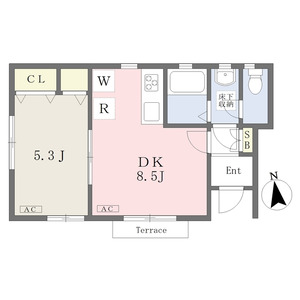 1DK 間取り図