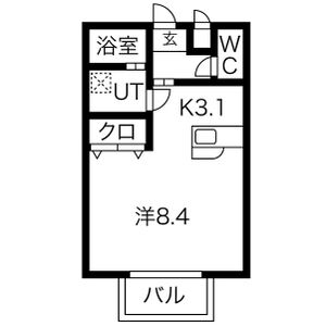 1K 間取り図