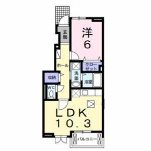 1LDK 間取り図
