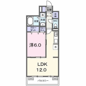 1LDK 間取り図