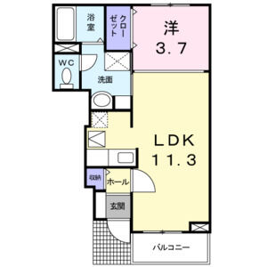 1LDK 間取り図