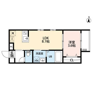 1LDK 間取り図