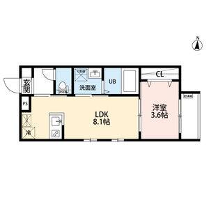 1LDK 間取り図