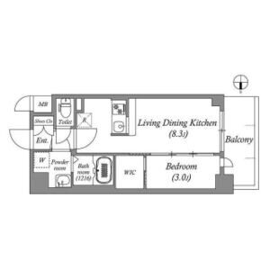 1LDK 間取り図