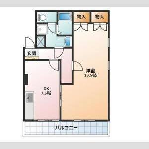 1DK 間取り図