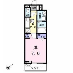 1K 間取り図