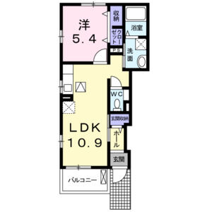 1LDK 間取り図