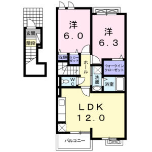 2LDK 間取り図