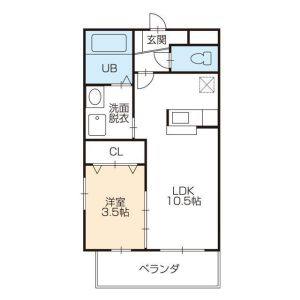 1LDK 間取り図