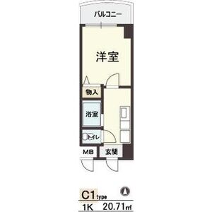1K 間取り図