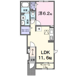 1LDK 間取り図
