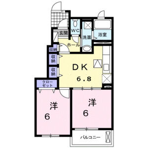 2DK 間取り図