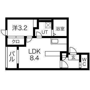 1LDK 間取り図