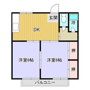 2DK 間取り図