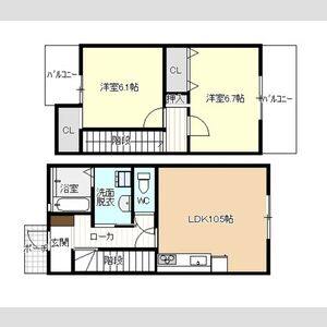 2LDK 間取り図