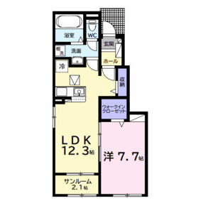 1LDK 間取り図