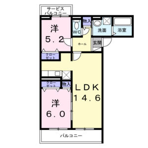 2LDK 間取り図