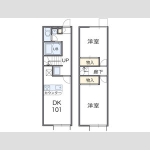 2DK 間取り図