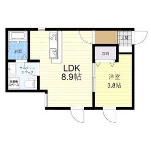 1LDK 間取り図