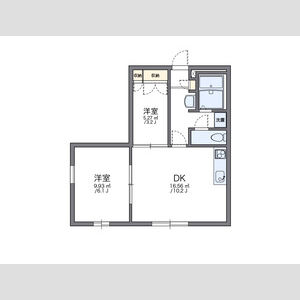 1LDK 間取り図