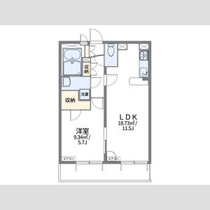 1LDK 間取り図