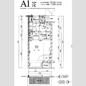 1K 間取り図