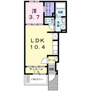 1LDK 間取り図