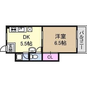 1DK 間取り図