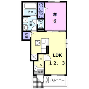 1LDK 間取り図