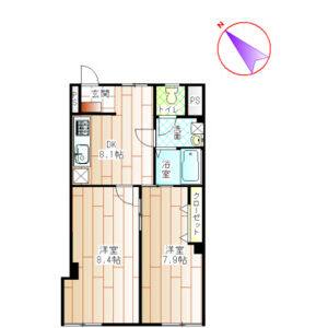 2DK 間取り図