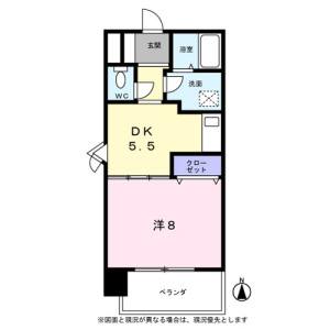 1DK 間取り図
