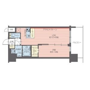 1LDK 間取り図
