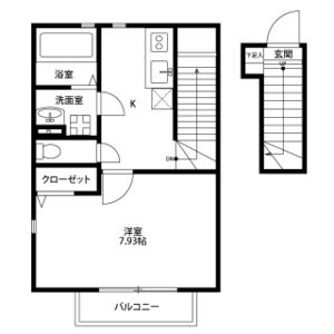 1K 間取り図