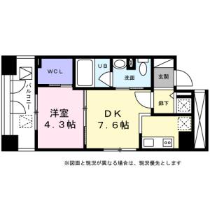 1DK 間取り図