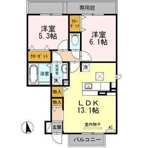 2LDK 間取り図