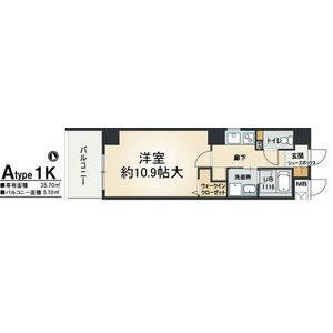 1K 間取り図