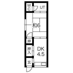 1DK 間取り図