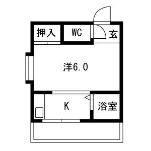1K 間取り図