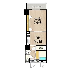 1DK 間取り図