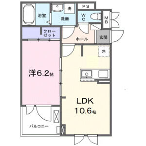 1LDK 間取り図