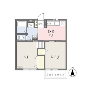 2DK 間取り図