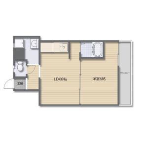 1LDK 間取り図