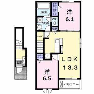 2LDK 間取り図