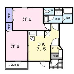 2DK 間取り図