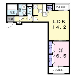 1LDK 間取り図